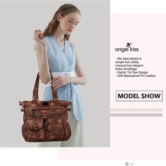 Purses and Handbag for Women Soft Leather Hobo Bags Satchel Shoulder Bags Ladies - Picture 6 of 7